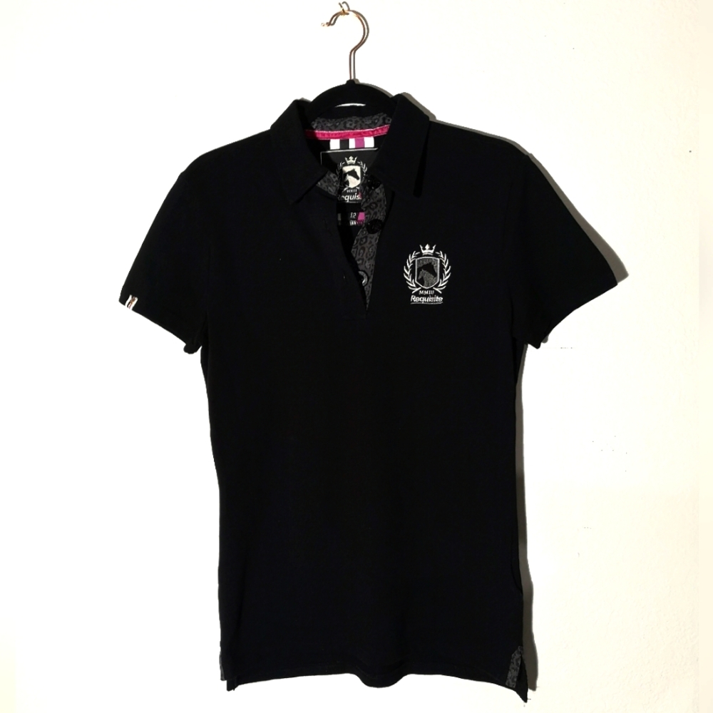 NWT Preppy & Chic Black Polo Tee